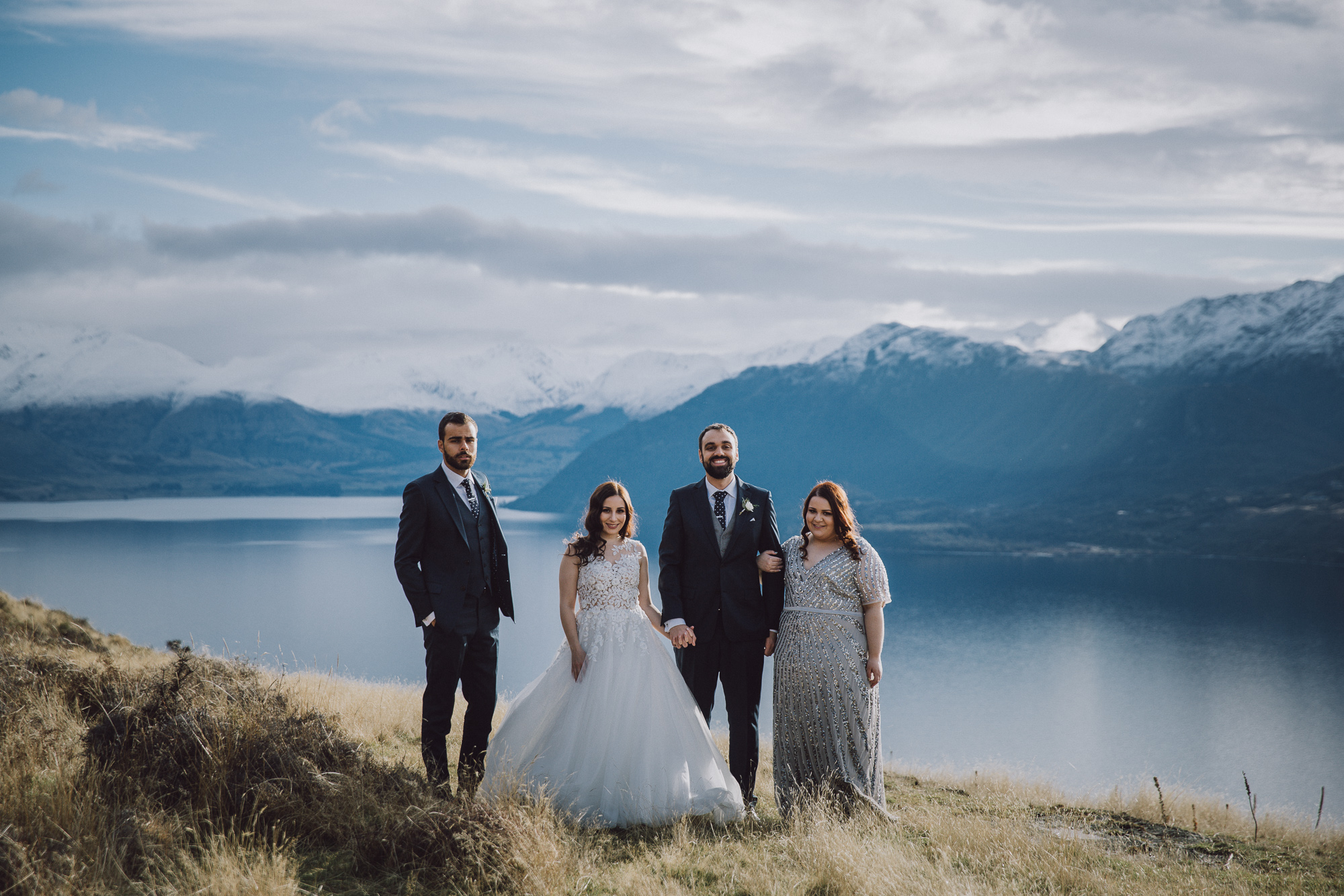 Mountain top wedding photos in Queenstown NZ